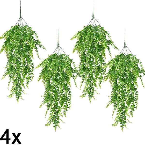 4x Planta Samambaia artificial suspensa (80 cm) | FERNY
