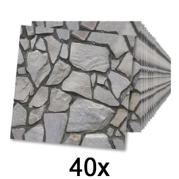 4x Papel de parede autoadesivo com Rochas (10 unid.) | ROCKWRAP