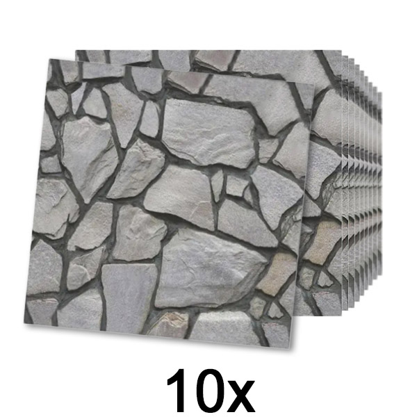 1x Papel de parede autoadesivo com Rochas (10 unid.) | ROCKWRAP