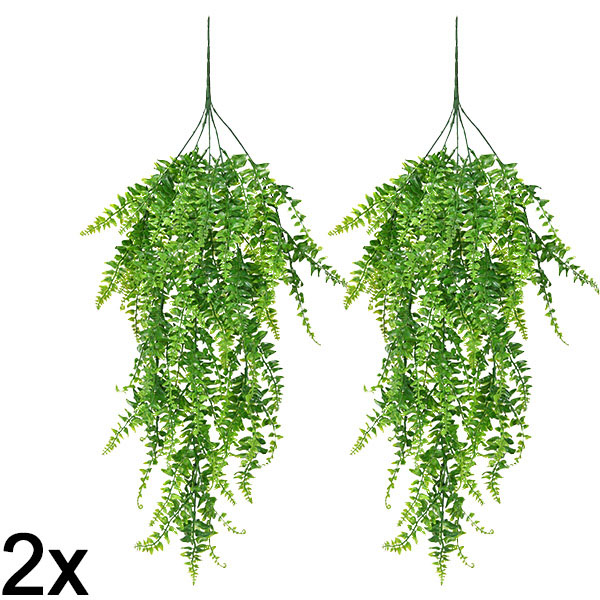 2x Planta Samambaia artificial suspensa (80 cm) | FERNY