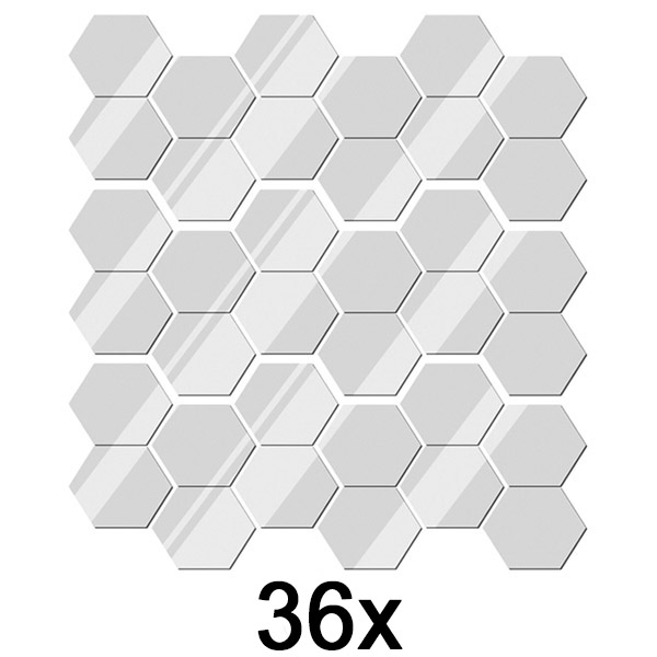 3x Autocolantes em Espelho para Paredes (Conjunto de 12) | HEXAGEM