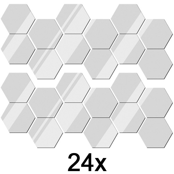 2x Autocolantes em Espelho para Paredes (Conjunto de 12) | HEXAGEM
